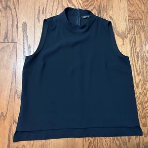 Zara Woman - Navy - High Front / Low Back Collared Blouse / Size XL